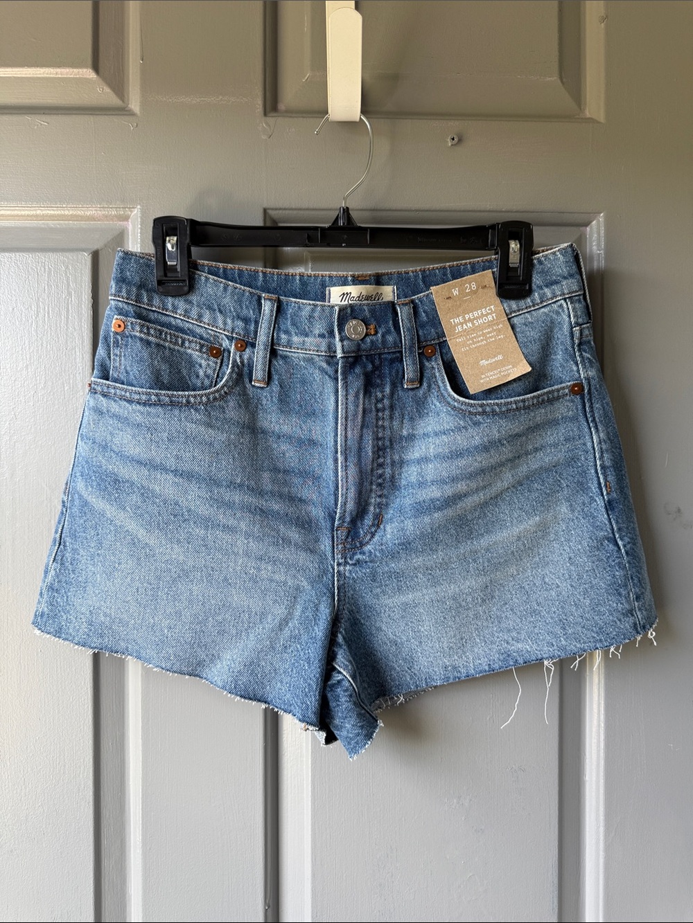Madewell Blue Light Wash Denim High-Rise Cutoff Shorts